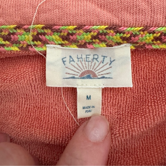 Faherty Women's Orange High Tide Terry Anorak Hoodie Pima cotton size medium - Picture 8 of 9